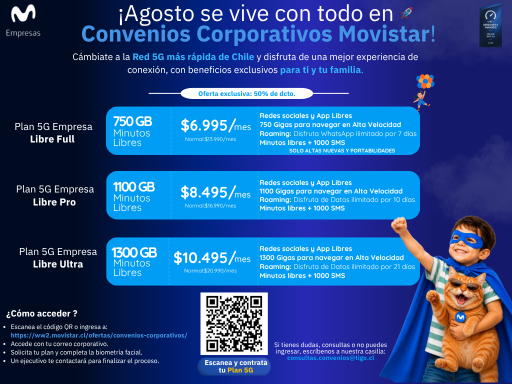 Agosto se vive con todo en Convenio Movistar